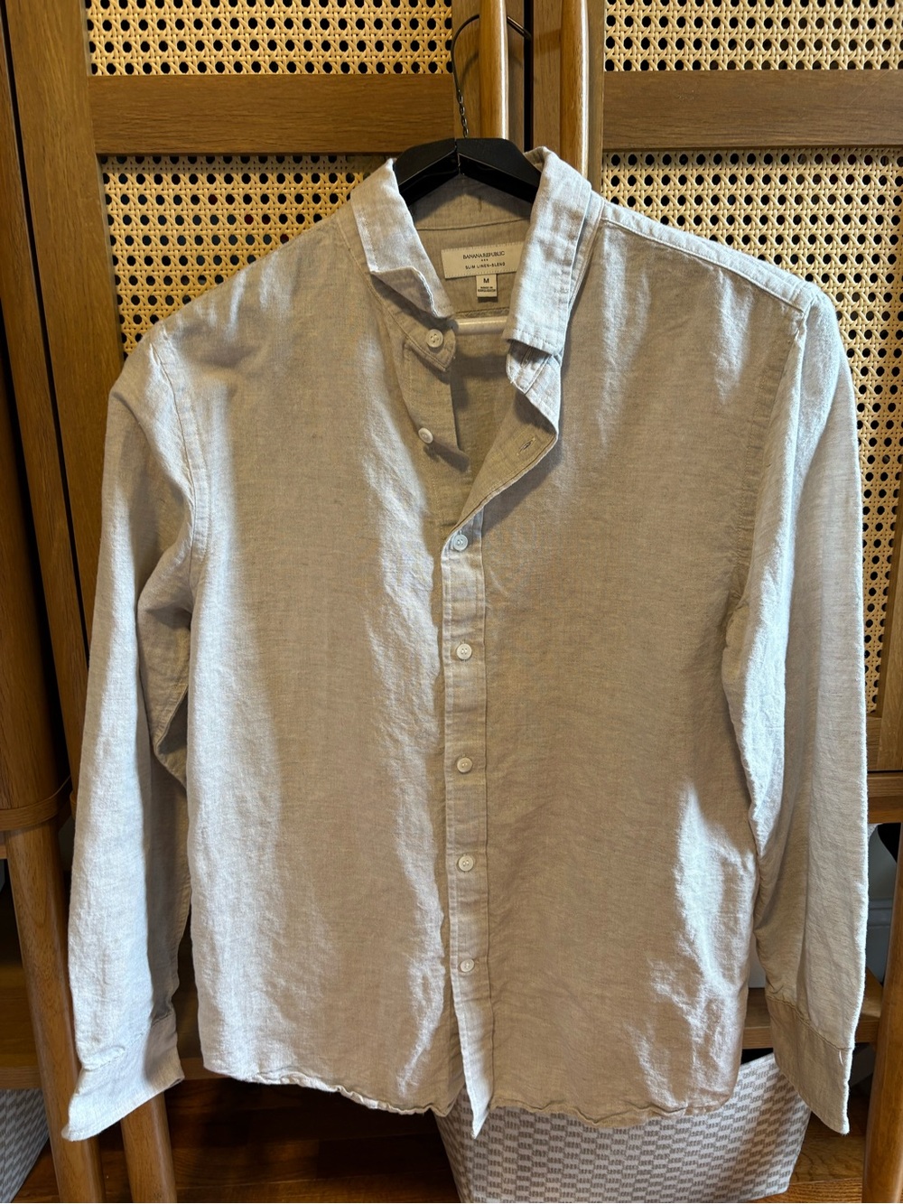 Tan/Taupe Linen Button-Down Men's Shirt
